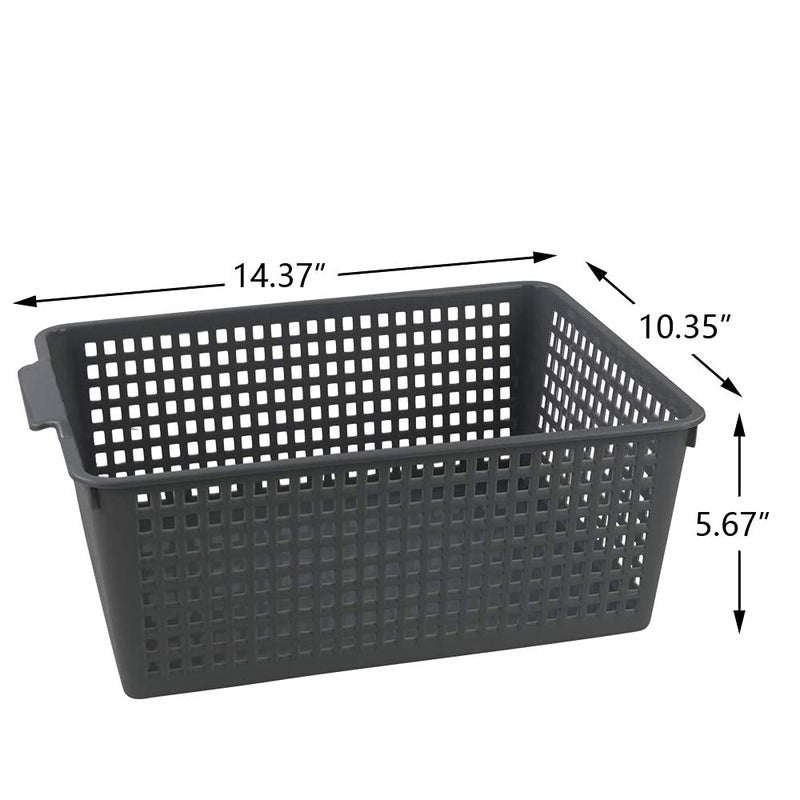 Ortodayes 3 Packs Grey Storage Baskets, Plastic Kitchen Organizing Bins - Image 2